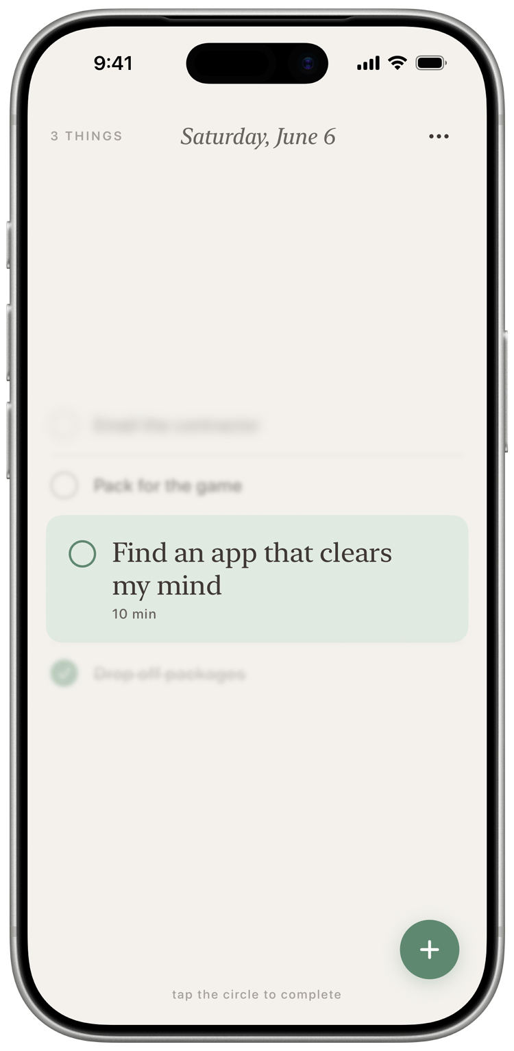 FadeList app on iPhone